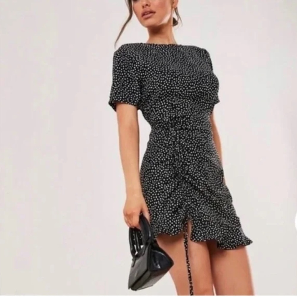 Missguided Black and White Asymmetrical Dress